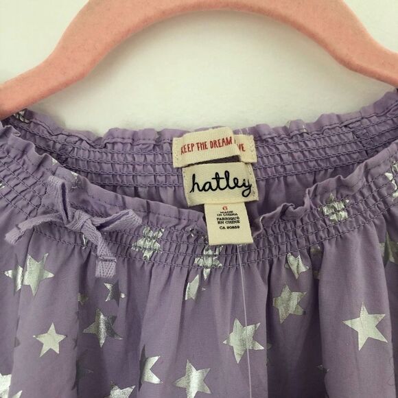 NEW ✨ Hatley Purple Poplin Blouse Scattered 6 - Picture 2 of 8
